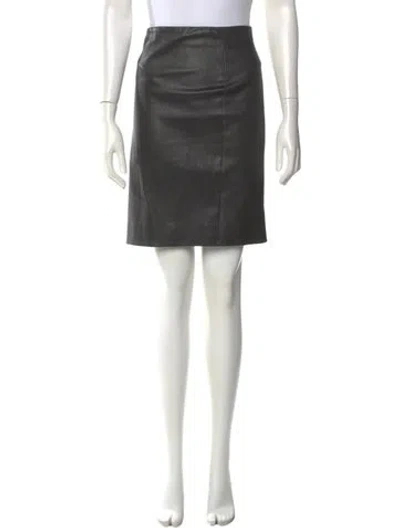 Pre-owned The Row Leather Knee-length Skirt In Black