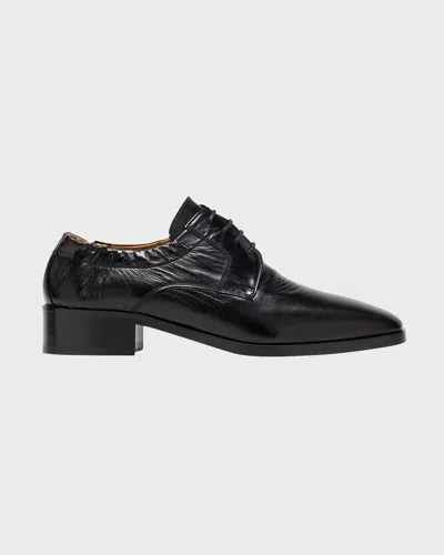 The Row Leather Lace-up Derby Loafers In Black