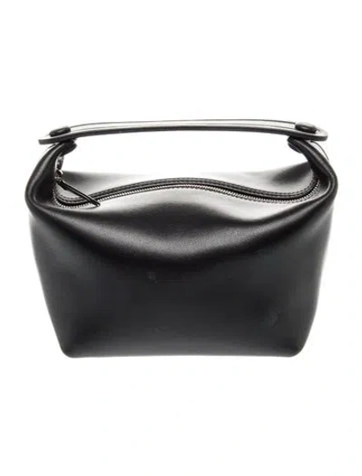 Pre-owned The Row Leather Les Bains Small In Black
