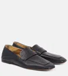 The Row Square Leather Loafers In Black