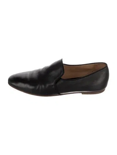 Pre-owned The Row Leather Loafers In Black
