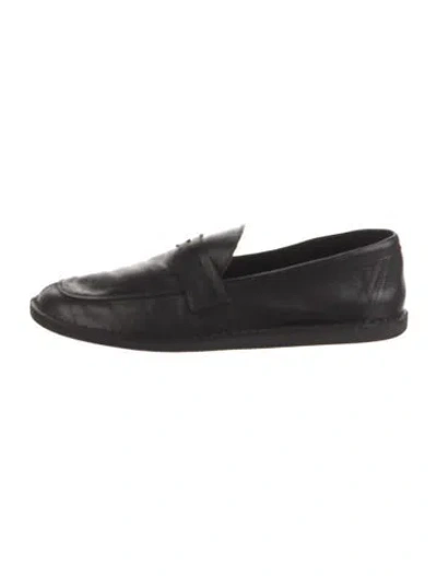 Pre-owned The Row Leather Loafers In Black