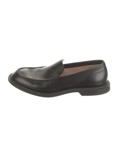 Pre-owned The Row Leather Loafers In Black