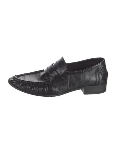 Pre-owned The Row Leather Loafers In Black