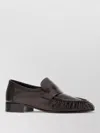 The Row Leather Loafers Block Heel Fringed Design In Brown