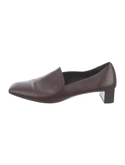 Pre-owned The Row Leather Loafers In Brown