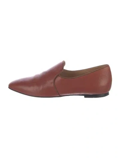 Pre-owned The Row Leather Loafers In Brown
