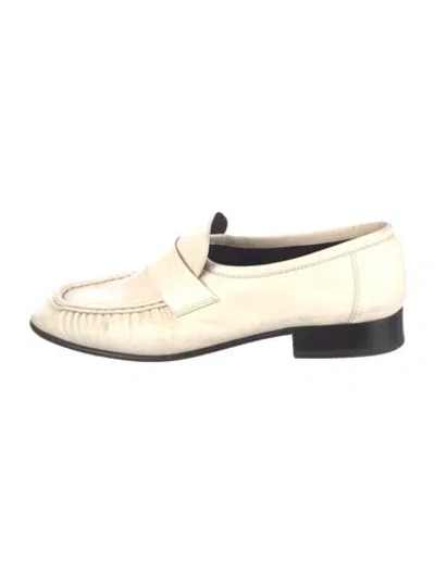 Pre-owned The Row Leather Loafers In Neutral