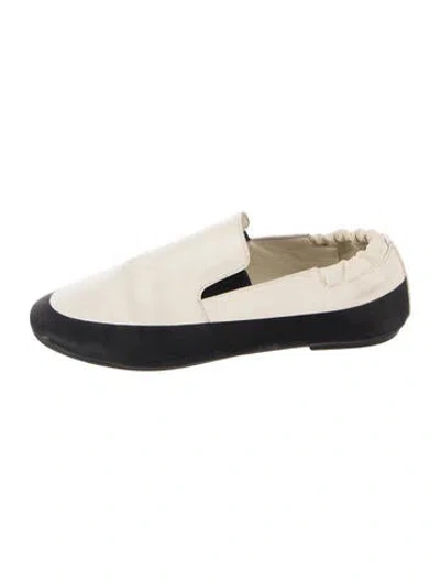 Pre-owned The Row Leather Loafers In Neutrals