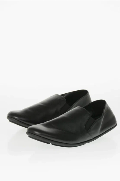 The Row Leather Loafers Vincit Slip-on In Black