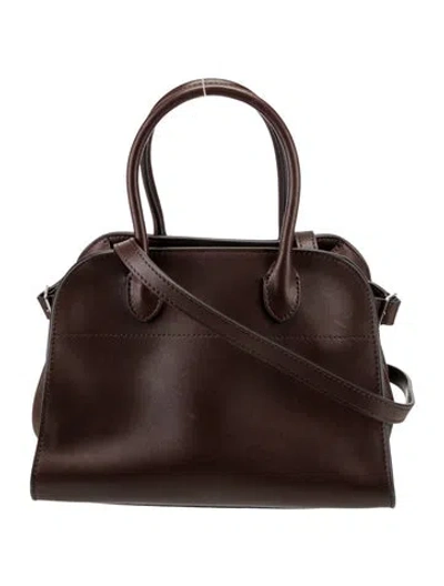 Pre-owned The Row Leather Margaux 10 In Brown