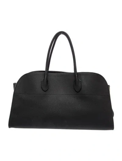 Pre-owned The Row Leather Margaux 12 In Black