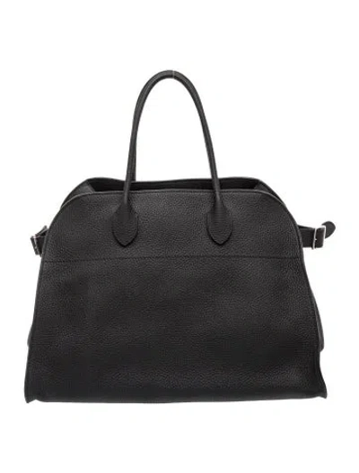 Pre-owned The Row Leather Margaux 15 In Black