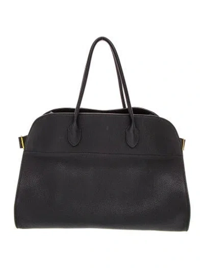 Pre-owned The Row Leather Margaux 17 In Black