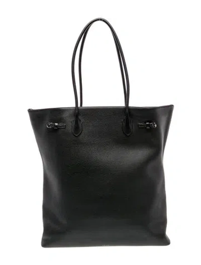 Pre-owned The Row Leather Margaux In Black