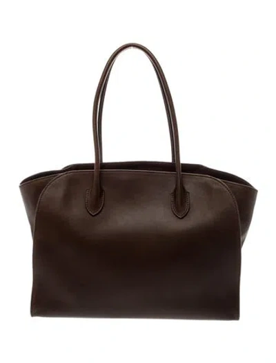Pre-owned The Row Leather Marlo 17 In Brown