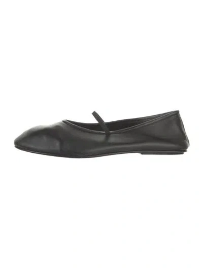 Pre-owned The Row Leather Mary Jane Flats In Black