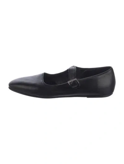 Pre-owned The Row Leather Mary Jane Flats In Black