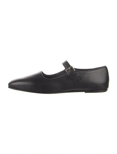 Pre-owned The Row Leather Mary Jane Flats In Black