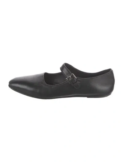 Pre-owned The Row Leather Mary Jane Flats In Black
