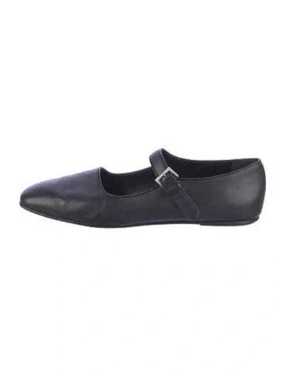 Pre-owned The Row Leather Mary Jane Flats In Blue