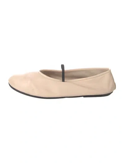 Pre-owned The Row Leather Mary Jane Flats In Pink