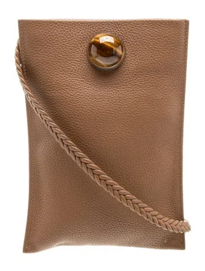 Pre-owned The Row Leather Medicine Pouch In Brown