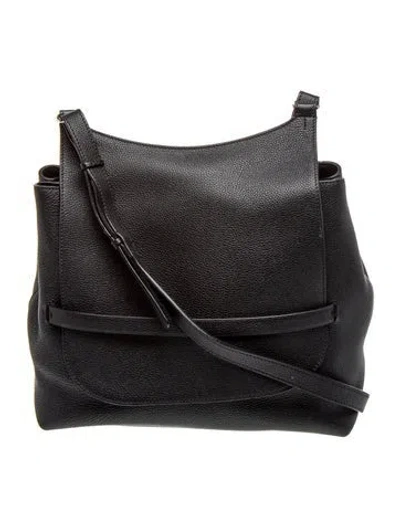 Pre-owned The Row Leather Messenger Bag In Black