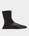THE ROW LEATHER MID SOCK BOOTS
