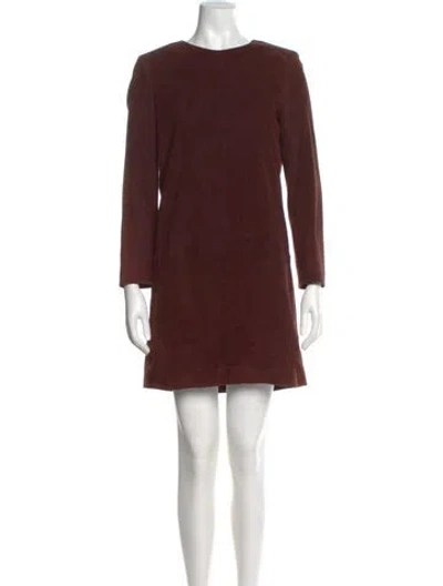 Pre-owned The Row Leather Mini Dress In Brown