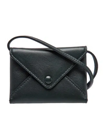 Pre-owned The Row Leather Mini Envelope Cross Body In Green