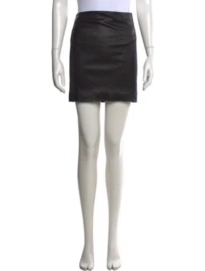 Pre-owned The Row Leather Mini Skirt In Black