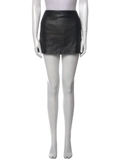 Pre-owned The Row Leather Mini Skirt In Brown