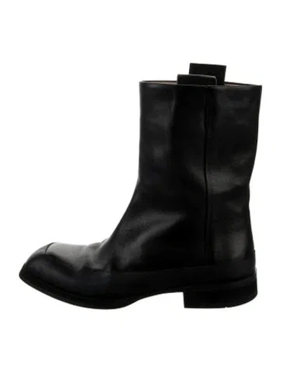 Pre-owned The Row Leather Moto Boots In Black