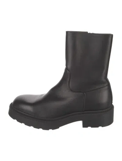 Pre-owned The Row Leather Moto Boots In Black