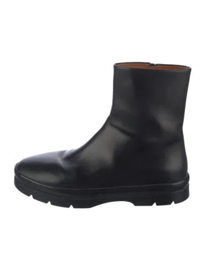 Pre-owned The Row Leather Moto Boots In Black