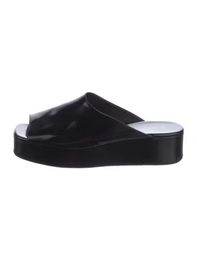 Pre-owned The Row Leather Mules In Black
