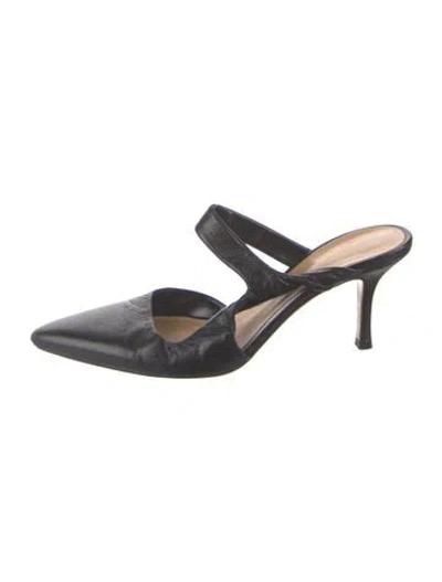Pre-owned The Row Leather Mules In Black