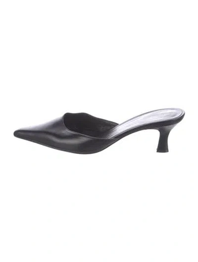 Pre-owned The Row Leather Mules In Black