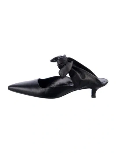 Pre-owned The Row Leather Mules In Black
