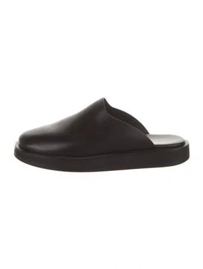 Pre-owned The Row Leather Mules In Black