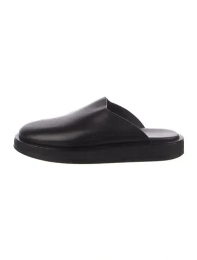 Pre-owned The Row Leather Mules In Black