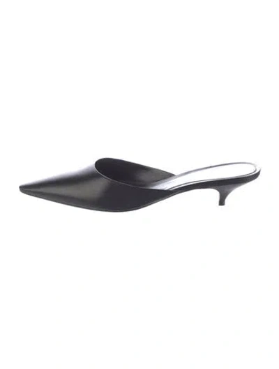 Pre-owned The Row Leather Mules In Black
