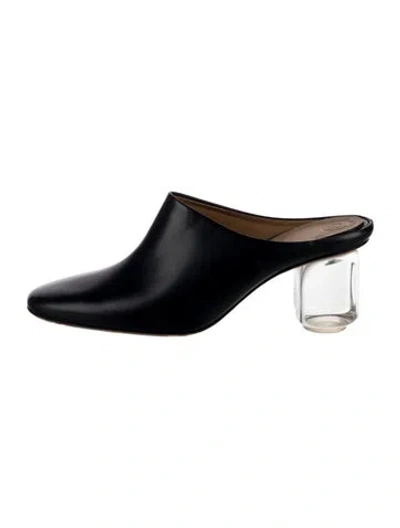 Pre-owned The Row Leather Mules In Black