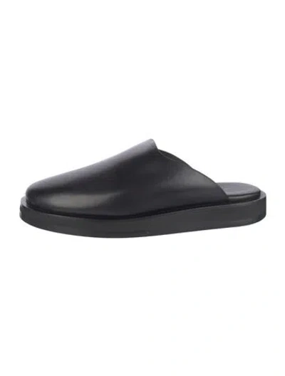 Pre-owned The Row Leather Mules In Black