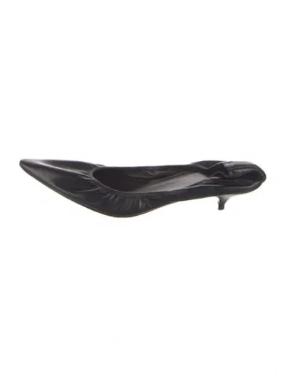 Pre-owned The Row Leather Mules In Blue