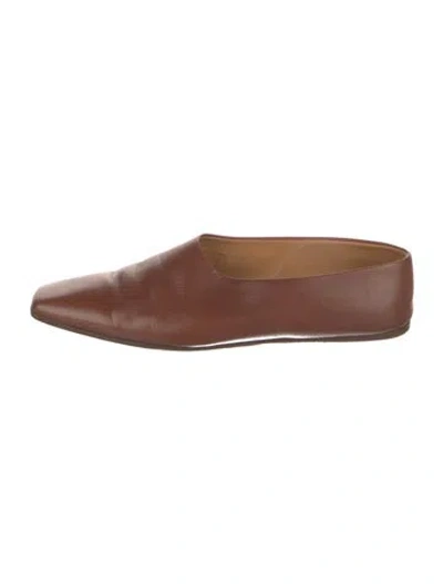 Pre-owned The Row Leather Mules In Brown