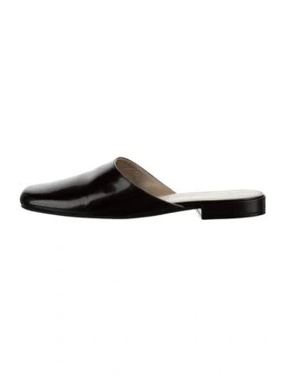 Pre-owned The Row Leather Mules In Brown