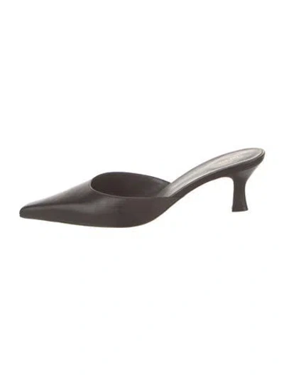 Pre-owned The Row Leather Mules In Brown