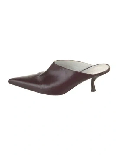 Pre-owned The Row Leather Mules In Burgundy